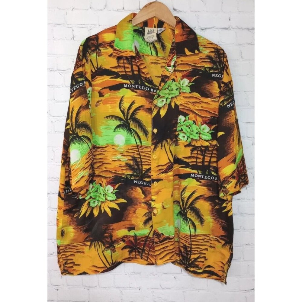 Vintage LMS Shirts Jamaica 3XL Hawaiian Shirt Rayon